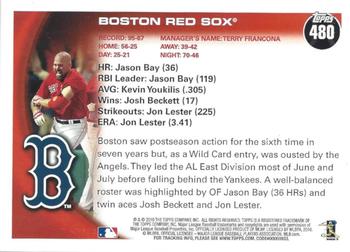 2010 Topps - Black #480 Boston Red Sox Back