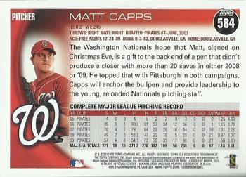 2010 Topps - Black #584 Matt Capps Back