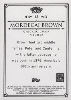 2010 Topps 206 - Bronze #15 Mordecai Brown Back