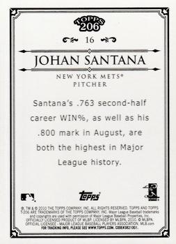 2010 Topps 206 - Bronze #16 Johan Santana Back