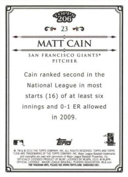 2010 Topps 206 - Bronze #23 Matt Cain Back