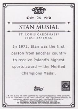 2010 Topps 206 - Bronze #26 Stan Musial Back