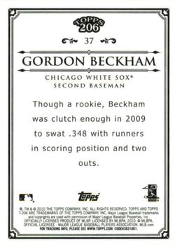 2010 Topps 206 - Bronze #37 Gordon Beckham Back