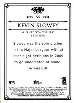 2010 Topps 206 - Bronze #54 Kevin Slowey Back