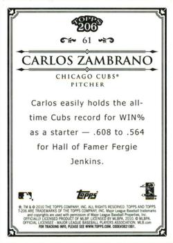2010 Topps 206 - Bronze #61 Carlos Zambrano Back