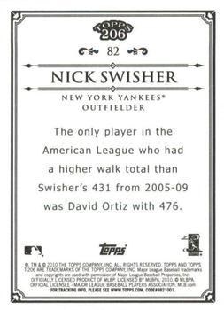 2010 Topps 206 - Bronze #82 Nick Swisher Back