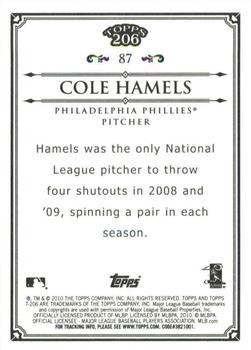 2010 Topps 206 - Bronze #87 Cole Hamels Back