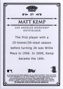 2010 Topps 206 - Bronze #89 Matt Kemp Back