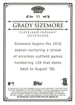 2010 Topps 206 - Bronze #95 Grady Sizemore Back