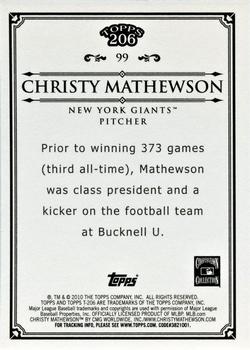 2010 Topps 206 - Bronze #99 Christy Mathewson Back