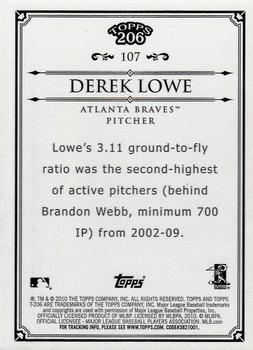 2010 Topps 206 - Bronze #107 Derek Lowe Back