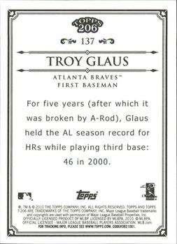 2010 Topps 206 - Bronze #137 Troy Glaus Back