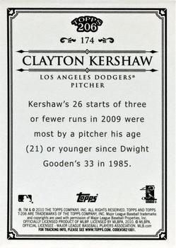 2010 Topps 206 - Bronze #174 Clayton Kershaw Back