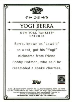 2010 Topps 206 - Bronze #248 Yogi Berra Back