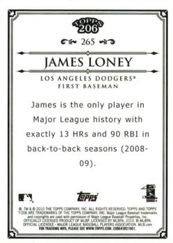 2010 Topps 206 - Bronze #265 James Loney Back