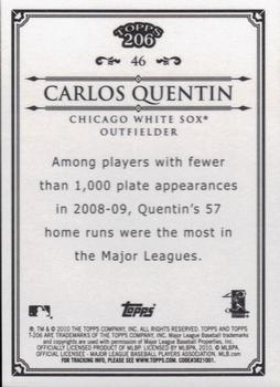 2010 Topps 206 - Bronze #46 Carlos Quentin Back