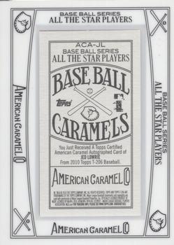 2010 Topps 206 - Mini Framed American Caramel Autographs #ACA-JL Jed Lowrie Back