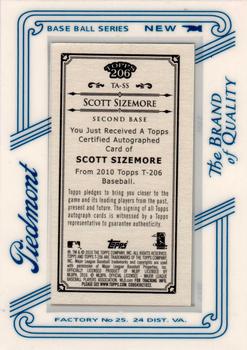 2010 Topps 206 - Mini Framed Autographs Piedmont #TA-SS Scott Sizemore Back
