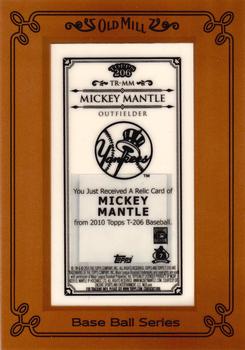 2010 Topps 206 - Mini Framed Relics Old Mill #TR-MM Mickey Mantle Back