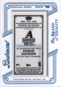 2010 Topps 206 - Mini Framed Relics Piedmont #TR-EJ Edwin Jackson Back