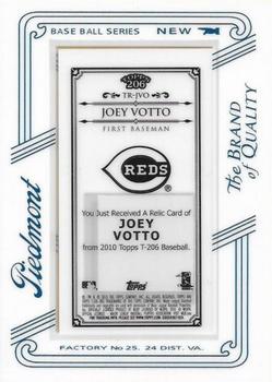 2010 Topps 206 - Mini Framed Relics Piedmont #TR-JVO Joey Votto Back