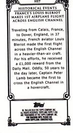 2010 Topps 206 - Mini Historical Events #HE7 Jul 25th 1909 / France's Louis Bleriot, makes 1st airplane flight across English Channel Back