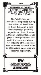 2010 Topps 206 - Mini Historical Events #HE11 Jan 3rd 1910 / British miners strike for 8-hour working day Back