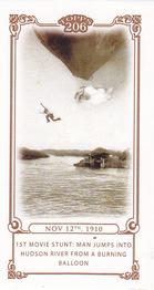 2010 Topps 206 - Mini Historical Events #HE18 Nov 12th 1910 / 1st Movie stunt: man jumps into Hudson River from a burning balloon Front