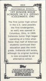2010 Topps 206 - Mini Historical Events #HE10 Sept 2nd 1909 / 1st junior high school in U.S. opens (Columbus, OH) Back