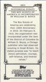 2010 Topps 206 - Mini Historical Events #HE12 Feb 8th 1910 / The Boy Scouts of America is incorporated by William D. Boyce Back