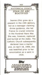 2010 Topps 206 - Mini Historical Events #HE5 Apr 18th 1909 / Joan of Arc beatified Back