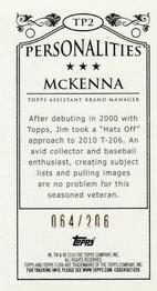 2010 Topps 206 - Mini Personalities #TP2 Jim McKenna Back