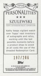2010 Topps 206 - Mini Personalities #TP10 Kathy Szulewski Back