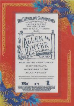 2010 Topps Allen & Ginter - Autographs #AGA-JH Jason Heyward Back