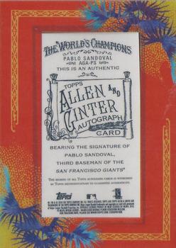 2010 Topps Allen & Ginter - Autographs #AGA-PS Pablo Sandoval Back
