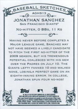 2010 Topps Allen & Ginter - Baseball Highlights #AGHS13 Jonathan Sanchez Back