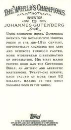 2010 Topps Allen & Ginter - Mini #129 Johannes Gutenberg Back