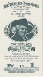 2010 Topps Allen & Ginter - Mini A & G Back #60 Chris Davis Back