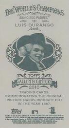 2010 Topps Allen & Ginter - Mini A & G Back #161 Luis Durango Back
