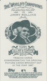 2010 Topps Allen & Ginter - Mini A & G Back #173 Jimmy Rollins Back