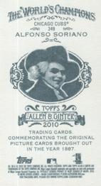2010 Topps Allen & Ginter - Mini A & G Back #249 Alfonso Soriano Back