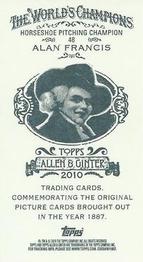 2010 Topps Allen & Ginter - Mini A & G Back #48 Alan Francis Back