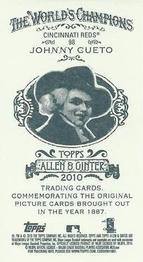 2010 Topps Allen & Ginter - Mini A & G Back #98 Johnny Cueto Back
