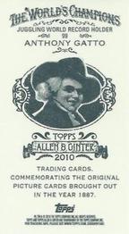 2010 Topps Allen & Ginter - Mini A & G Back #99 Anthony Gatto Back