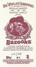 2010 Topps Allen & Ginter - Mini Bazooka #190 Randy Wolf Back