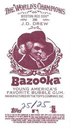 2010 Topps Allen & Ginter - Mini Bazooka #206 J.D. Drew Back
