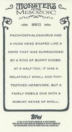 2010 Topps Allen & Ginter - Mini Monsters of the Mesozoic #MM13 Pachycephalosaurus Back