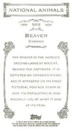 2010 Topps Allen & Ginter - Mini National Animals #NA18 Beaver / Canada Back
