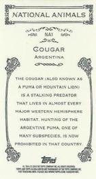 2010 Topps Allen & Ginter - Mini National Animals #NA1 Cougar / Argentina Back