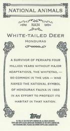 2010 Topps Allen & Ginter - Mini National Animals #NA34 White-tailed Deer / Honduras Back